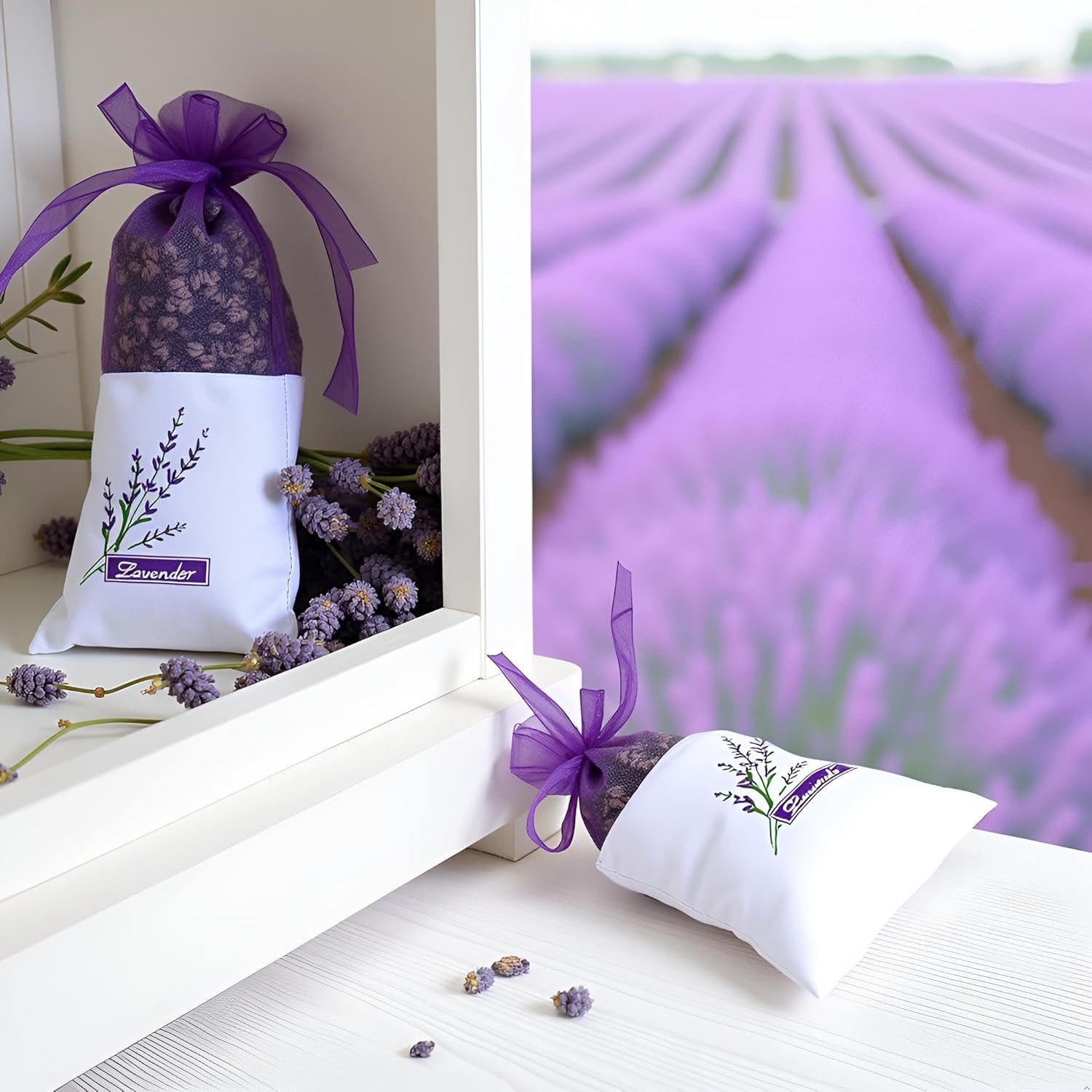 20Pcs Purple Lavender Sachets for Home Fragrance