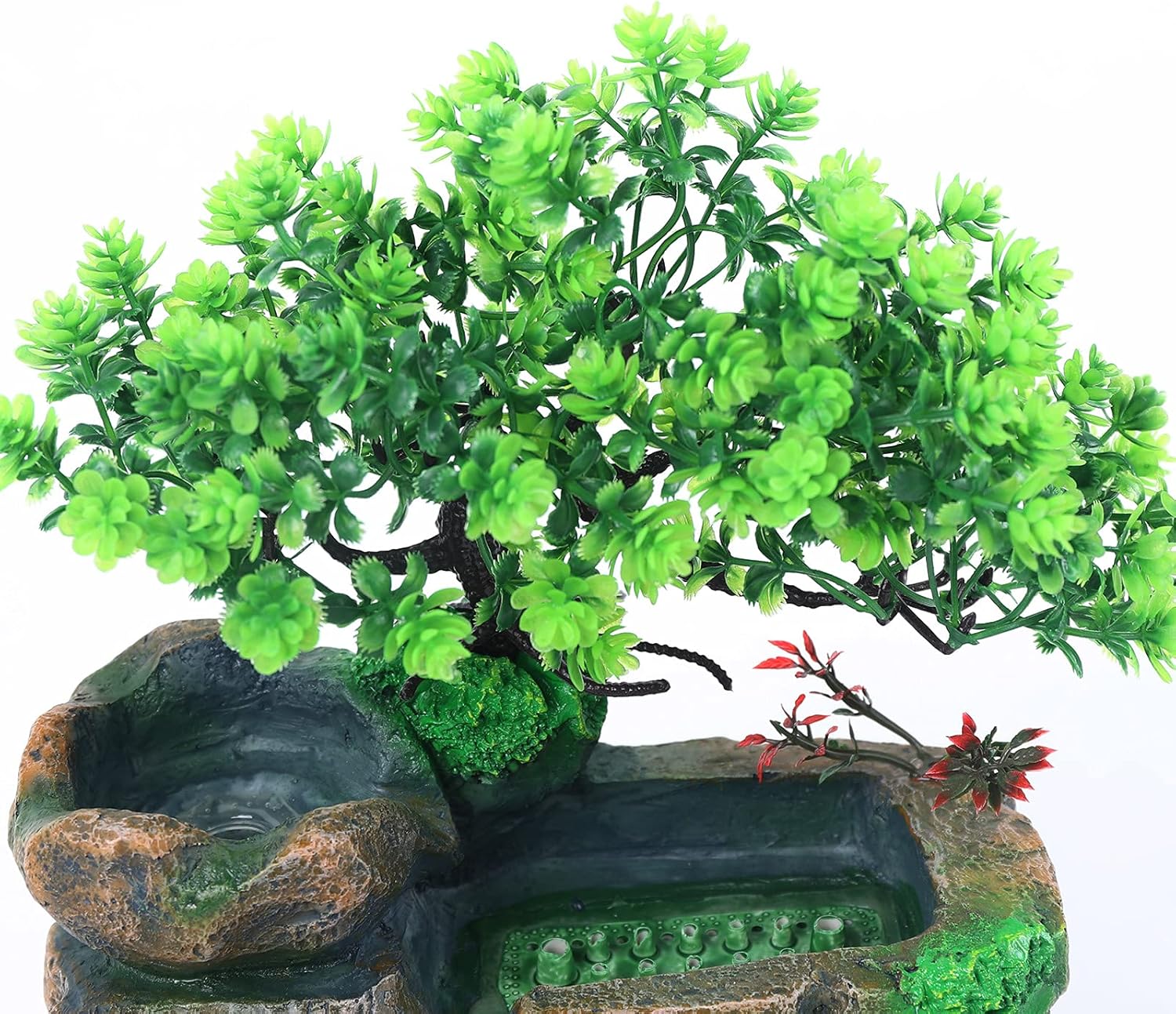 Gdrasuya10 Mini Indoor Water Fountain with LED Light for Home Office Desk Decoration