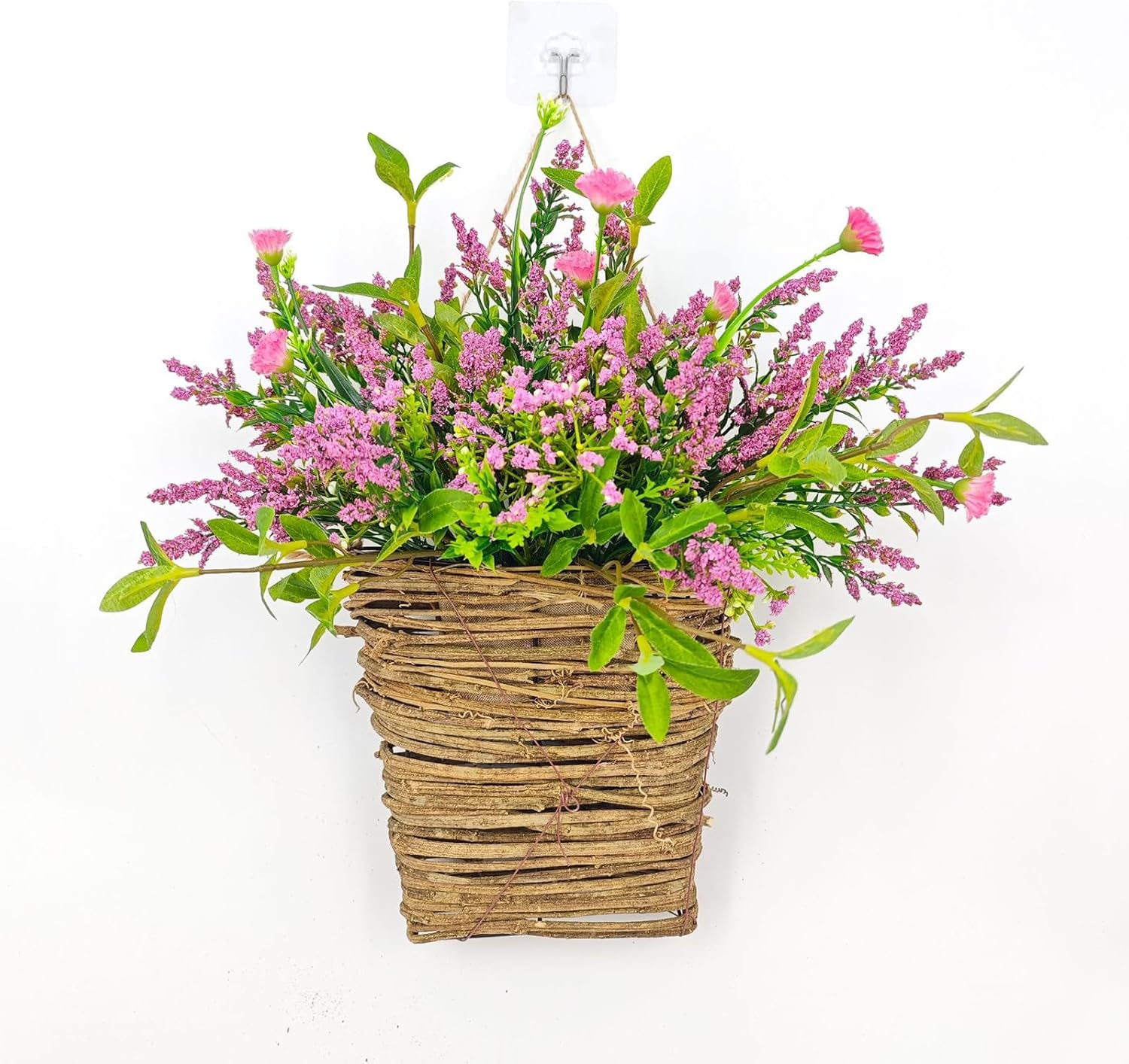 Flower Door Hanger Basket Wreath - Pink 1181 x 1535 Inch