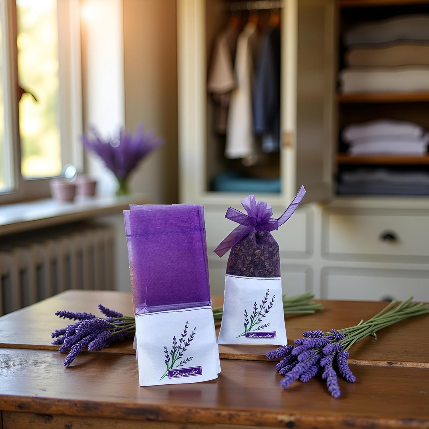 20Pcs Purple Lavender Sachets for Home Fragrance