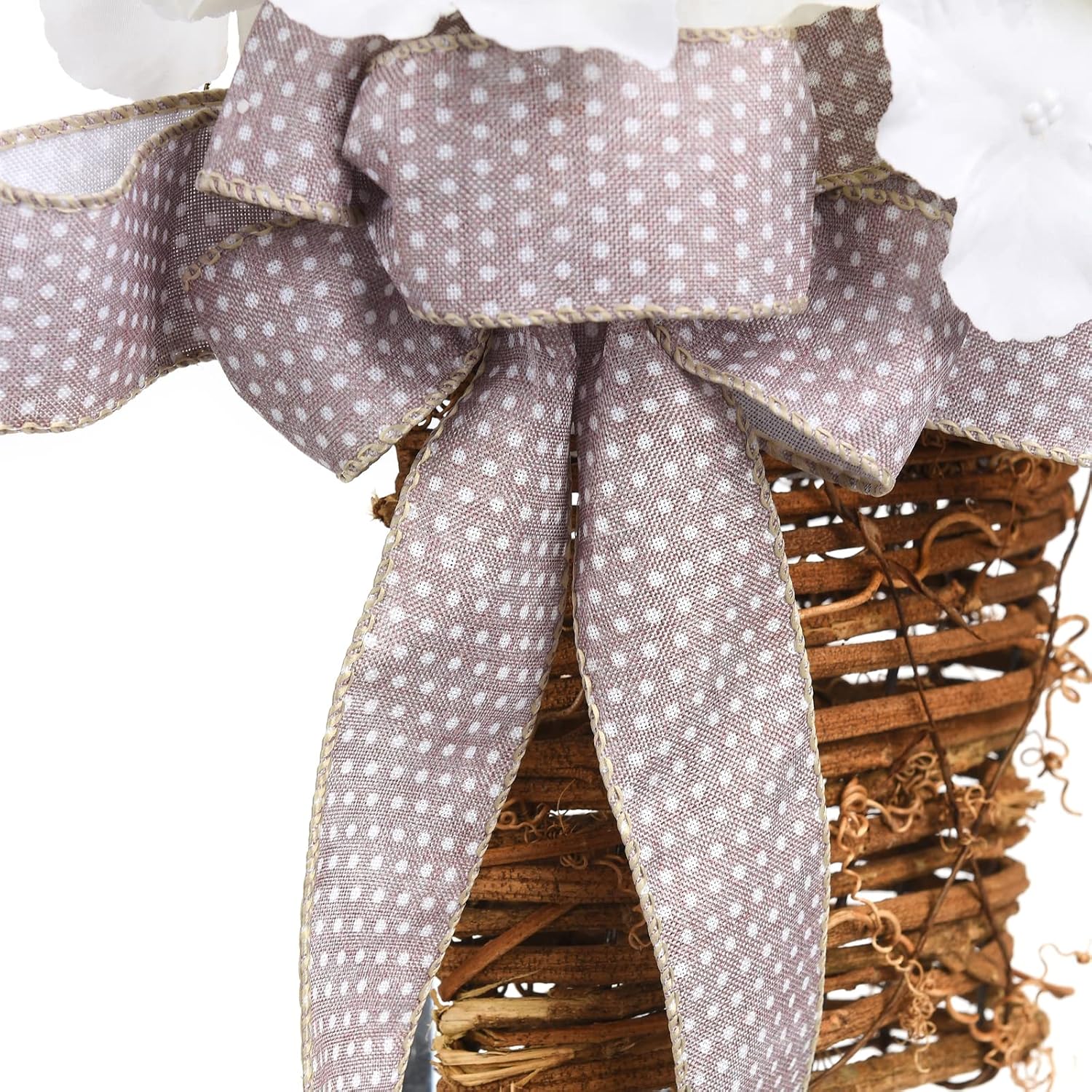 Cream Hydrangea Door Wreath Basket Decor