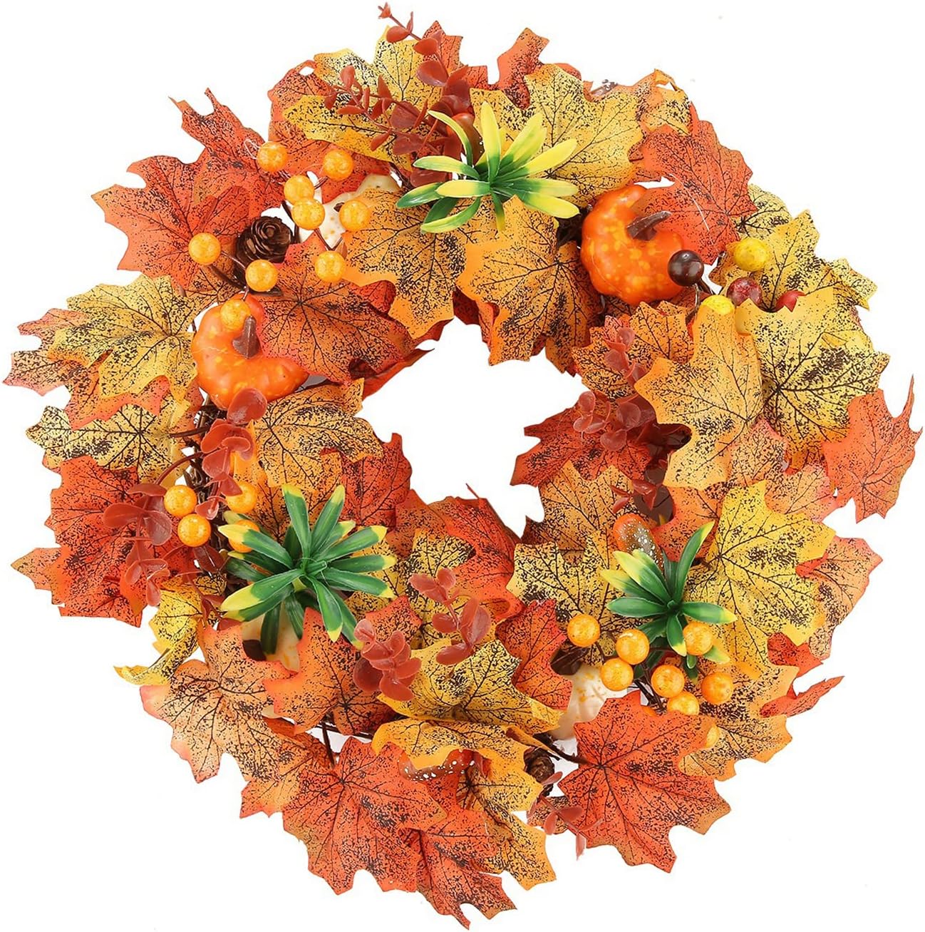 Autumn Door Wreath 45cm Fall Maple Gold Decor