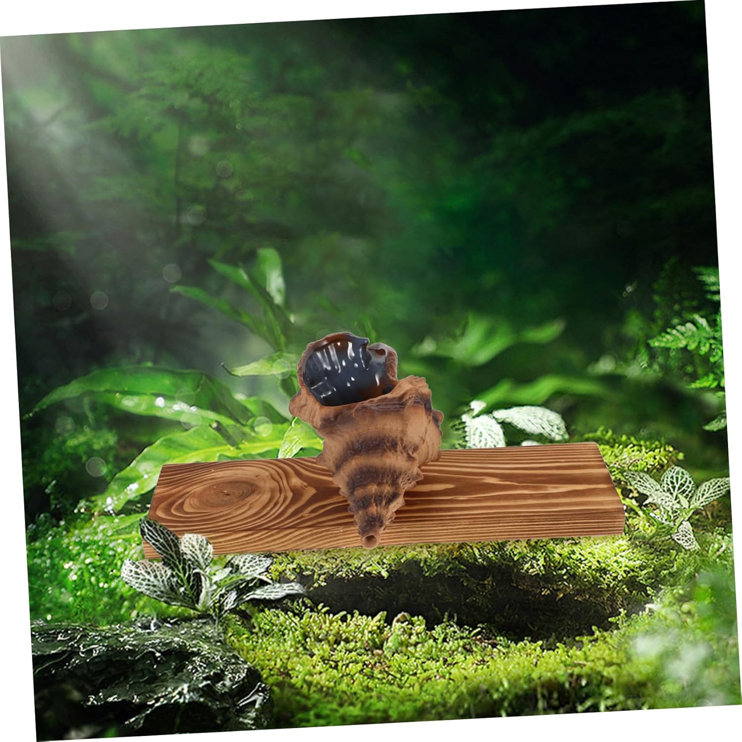 PRETYZOOM Tabletop Water Fountain with Sea Conch Pump for Home Garden Fish Tank Decor