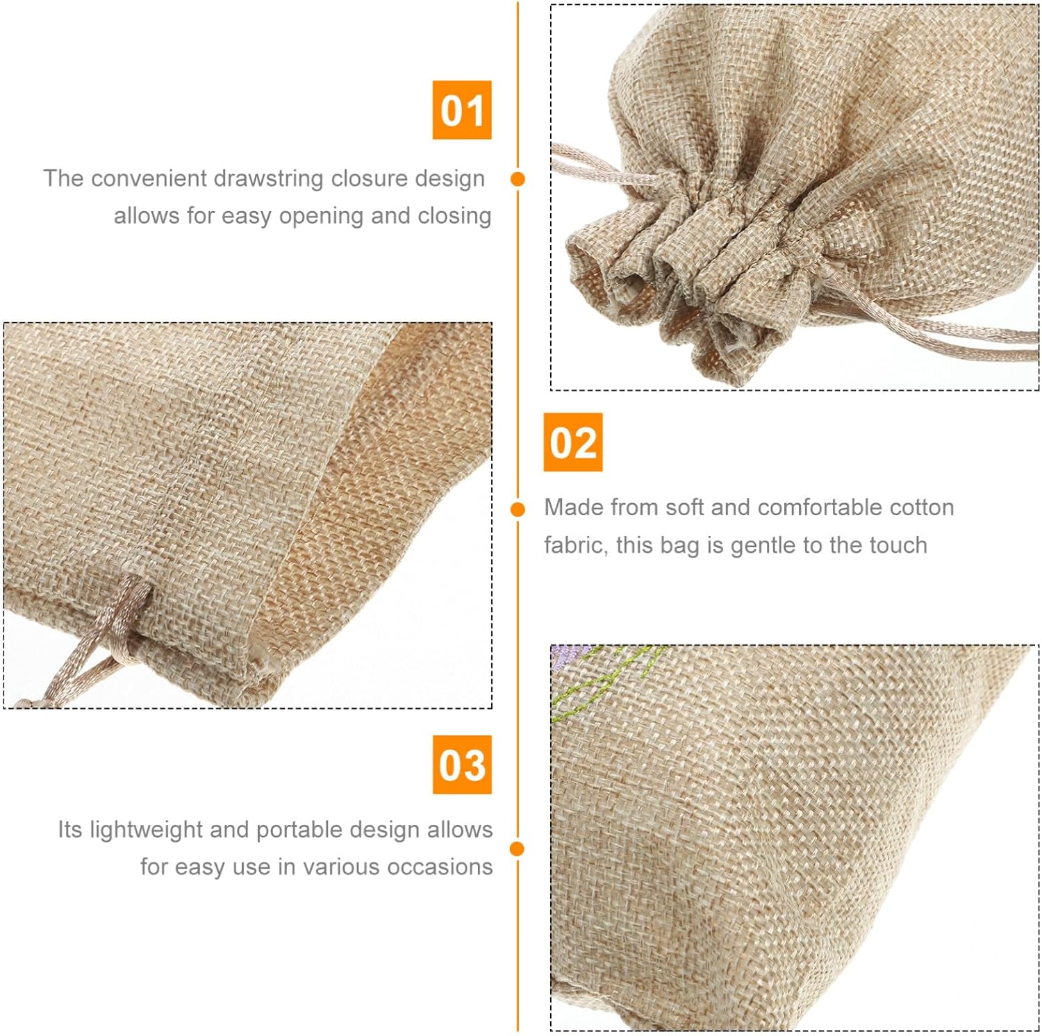 iplusmile Lavender Sachet Bags 10 Pack Linen Drawstring Pouch