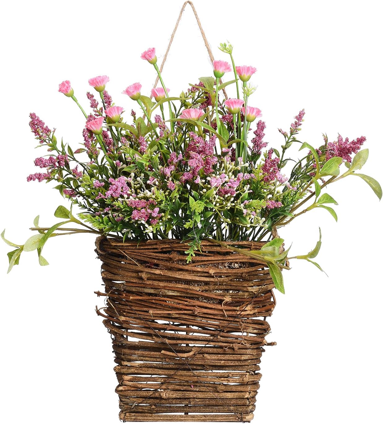 Pink Berry Wildflower Door Wreath Decor