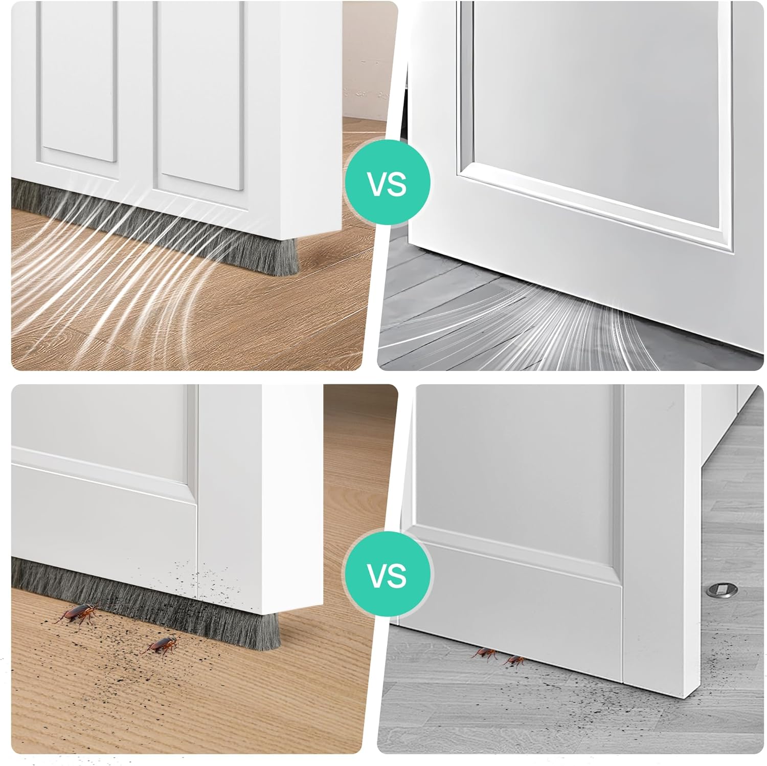 Idemeet Hidden Door Draft Stopper 39 Inch Weather Stripping Seal
