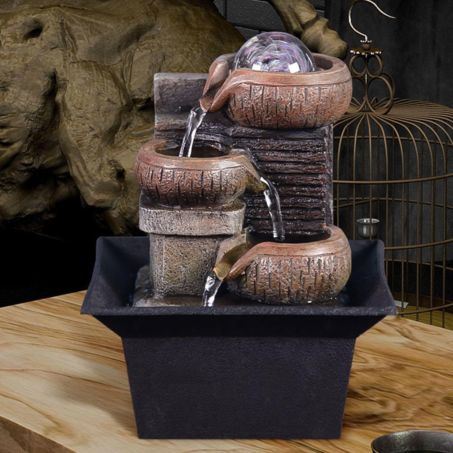 DECORN 3-Tier Relaxation Tabletop Fountain
