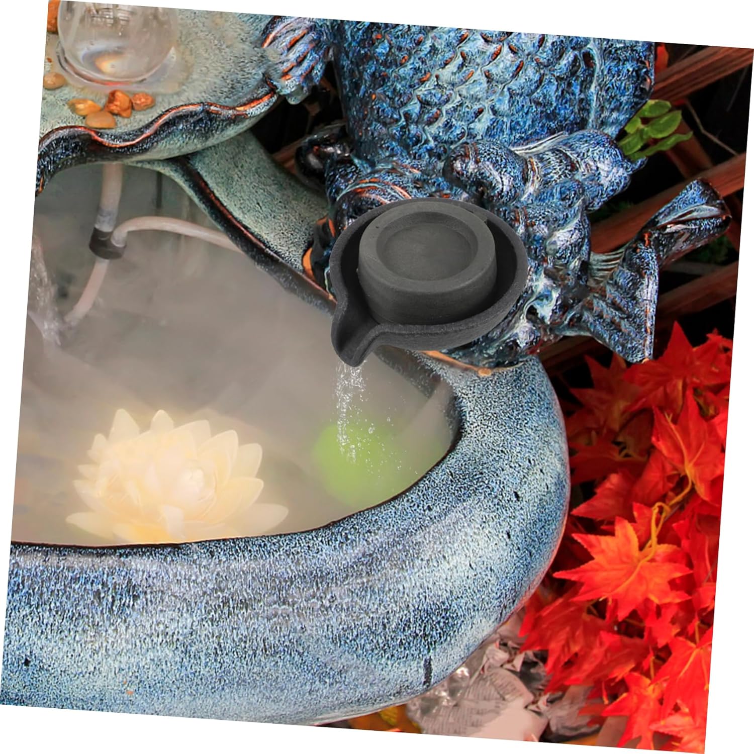 VICASKY Tabletop Fountain with Rotating Mill