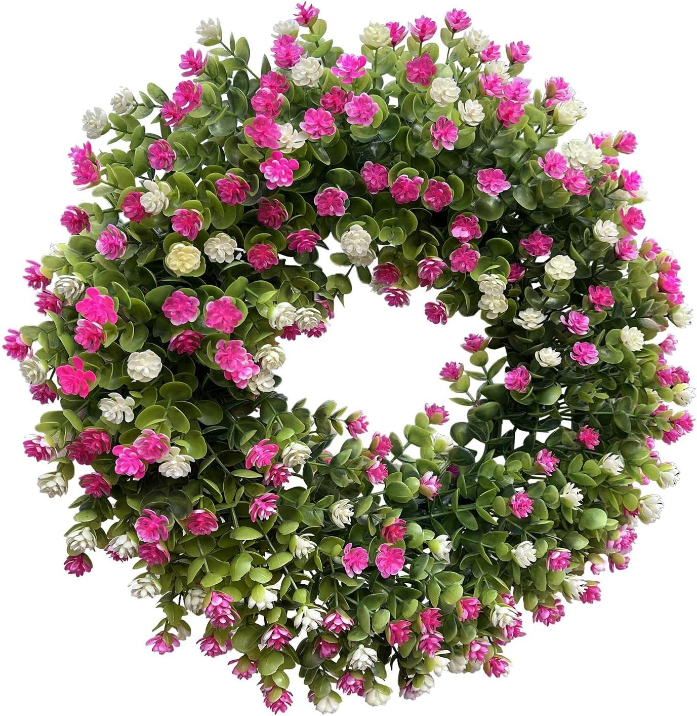 18-Inch Spring Festival White Wreath Door Hanging Decor