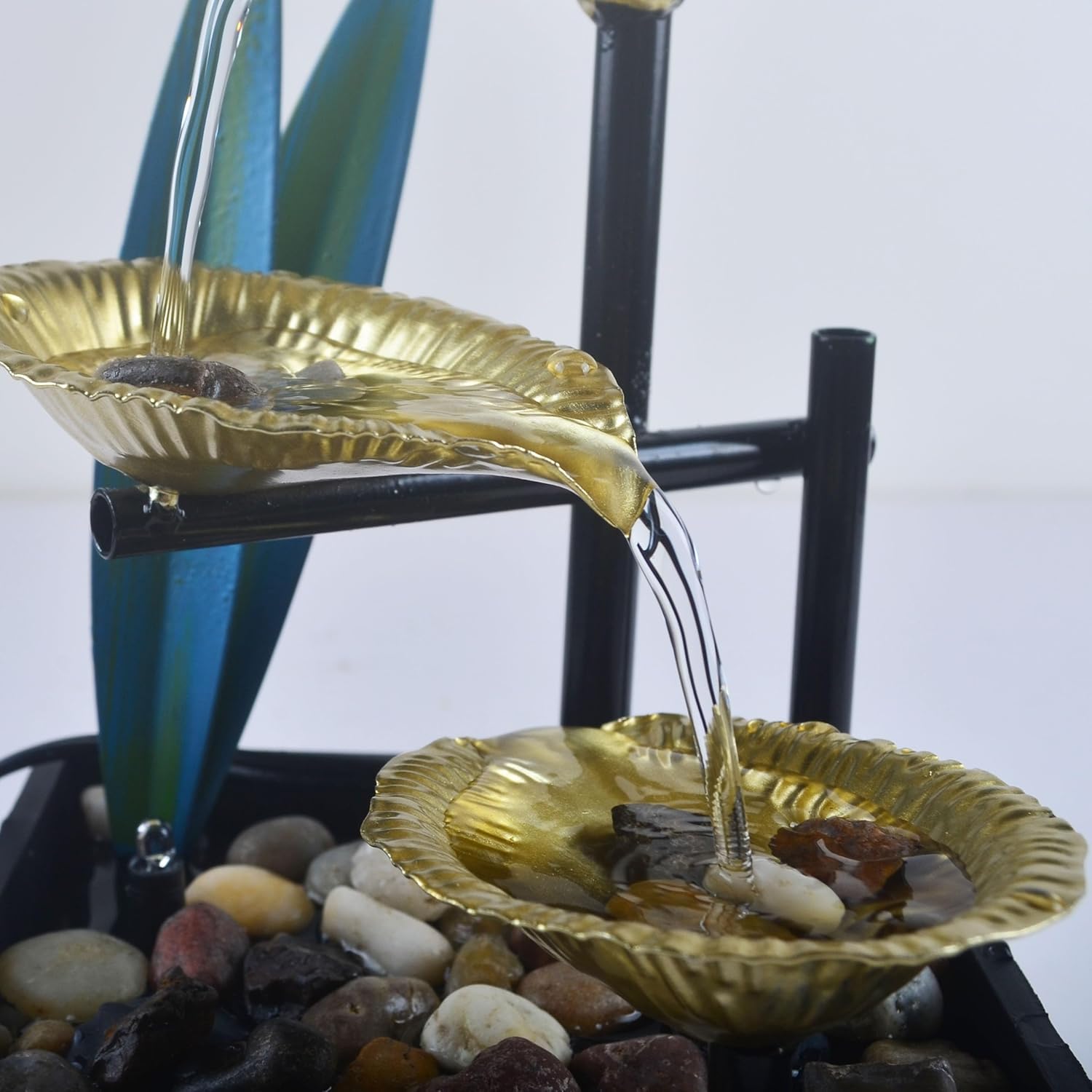 YOUUGIOR Tabletop Water Fountain with LED Light and Soothing Sound