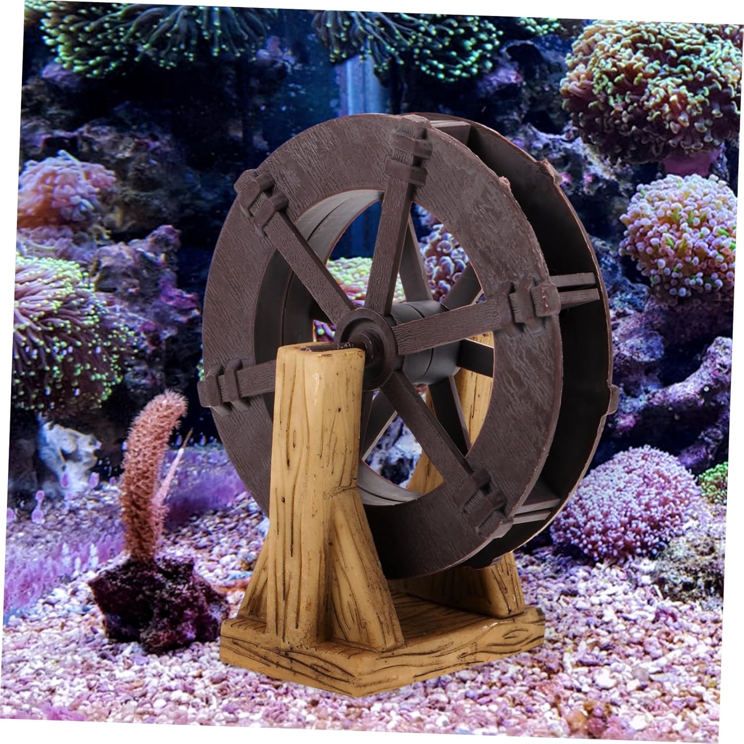 Waterfall Fountain Wheel Tabletop Decor Rotating Water Wheel with Support Stands for Zen Gardens