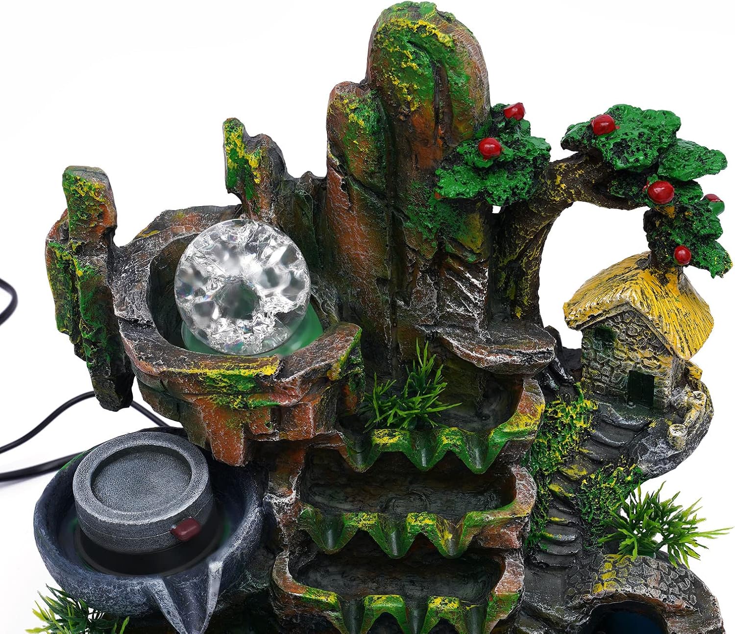 GXFCHYL Tabletop Rockery Fountain with LED Light