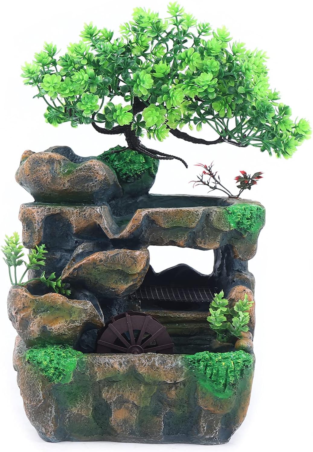 Goudergo Tabletop Waterfall Fountain with LED Lighting