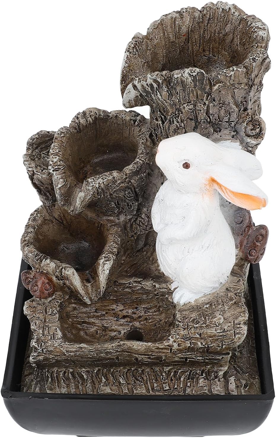 Bunny Tabletop Fountain with LED Lights and Quiet Pump