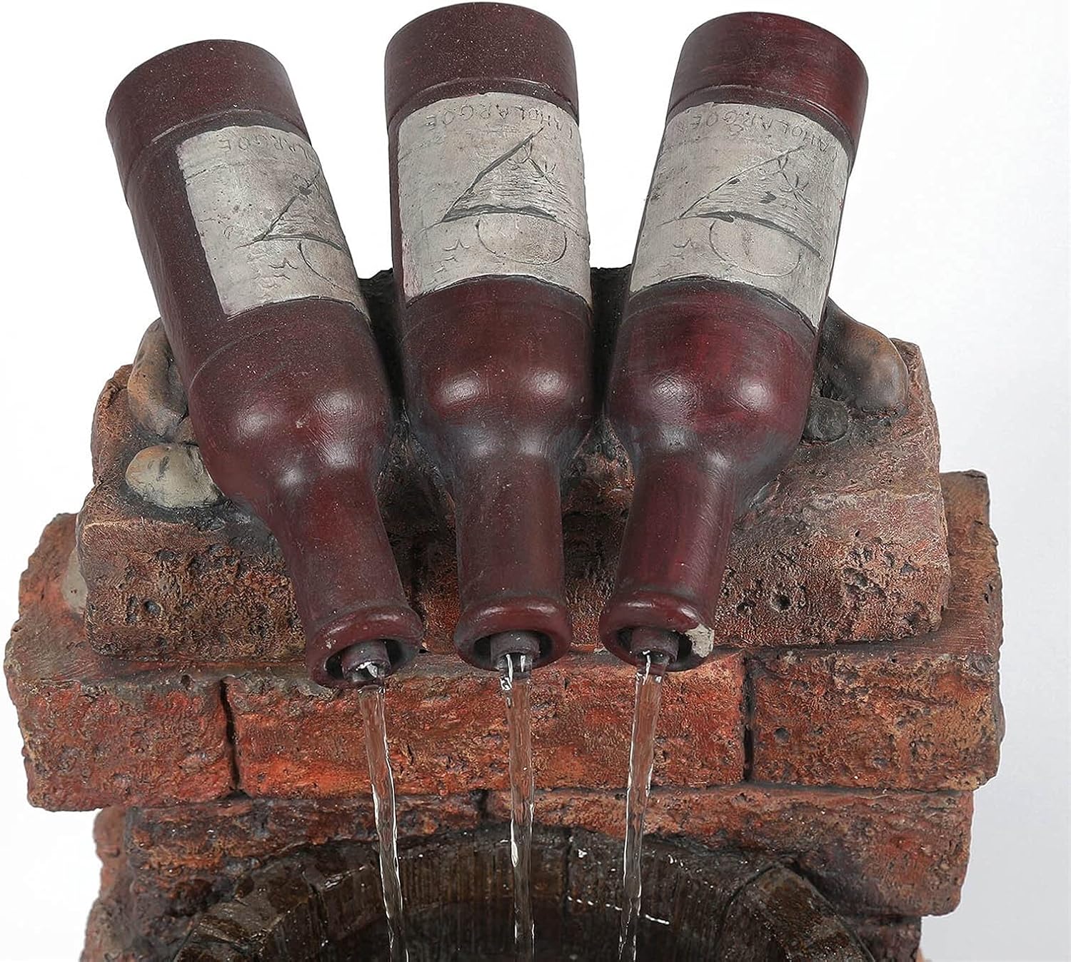 Rustic Tabletop Fountain with Resin Statue