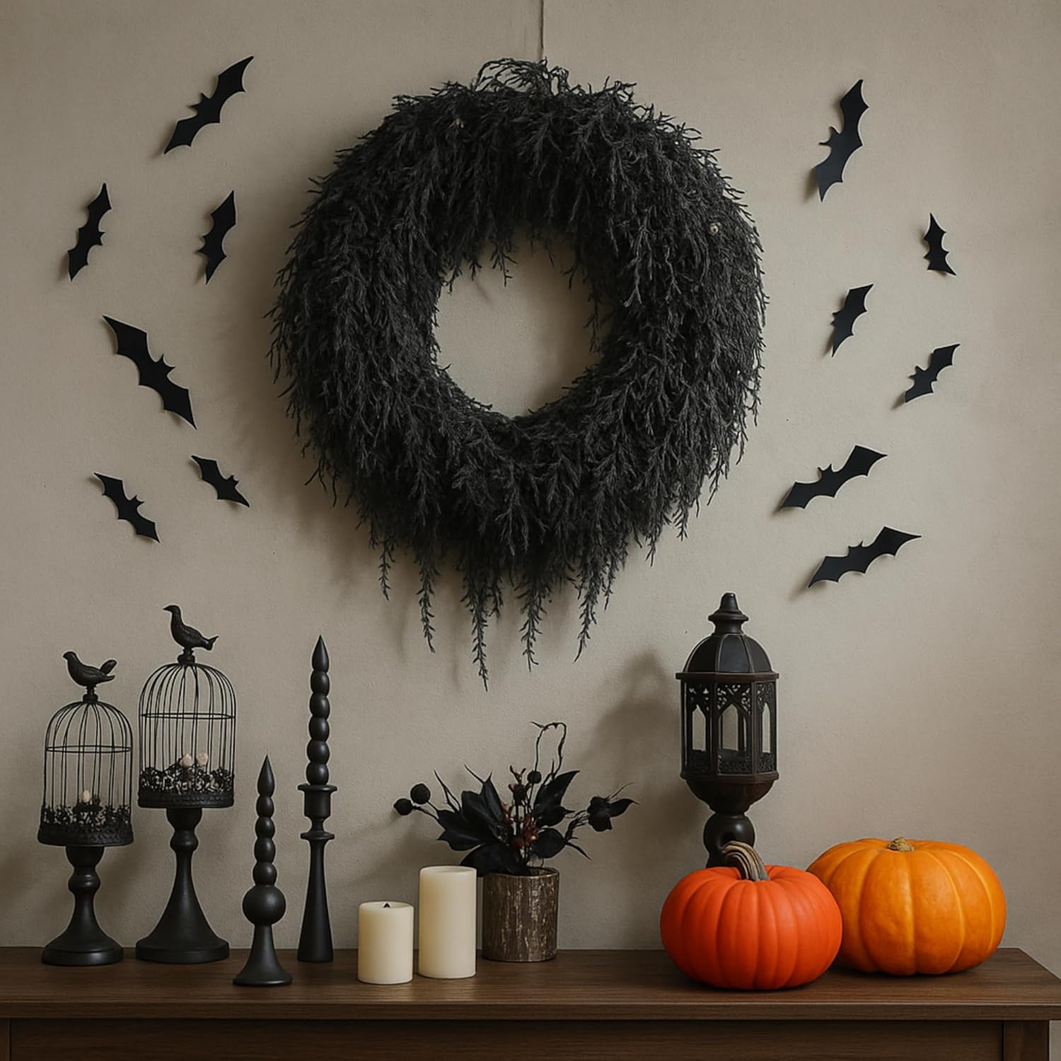 Yunlly Halloween Wreath for Front Door Decor