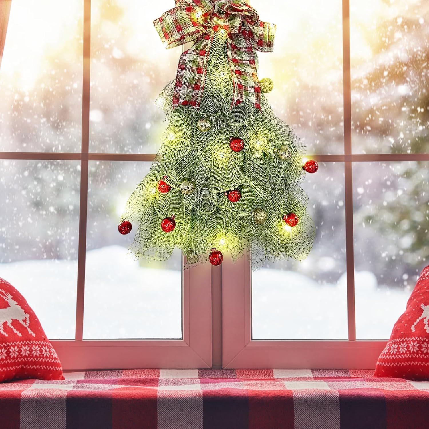 Handmade Christmas Tree Wreath for Front Door
