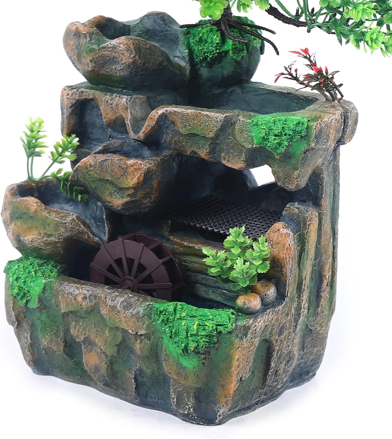 Indoor Rockery with LED Lights Tabletop Waterfall Fountain
