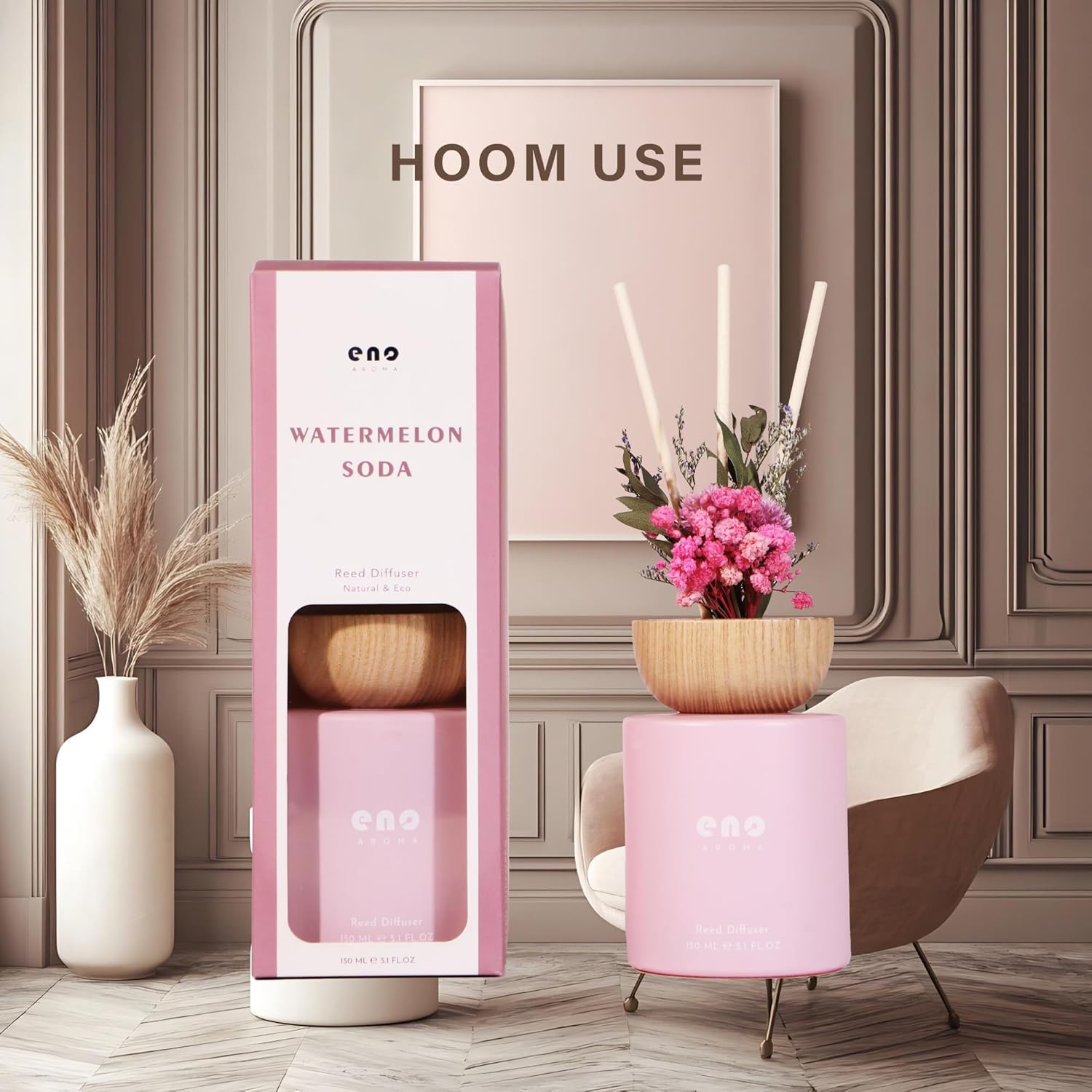 SOXCOMFY Reed Diffuser Set with Dried Flowers