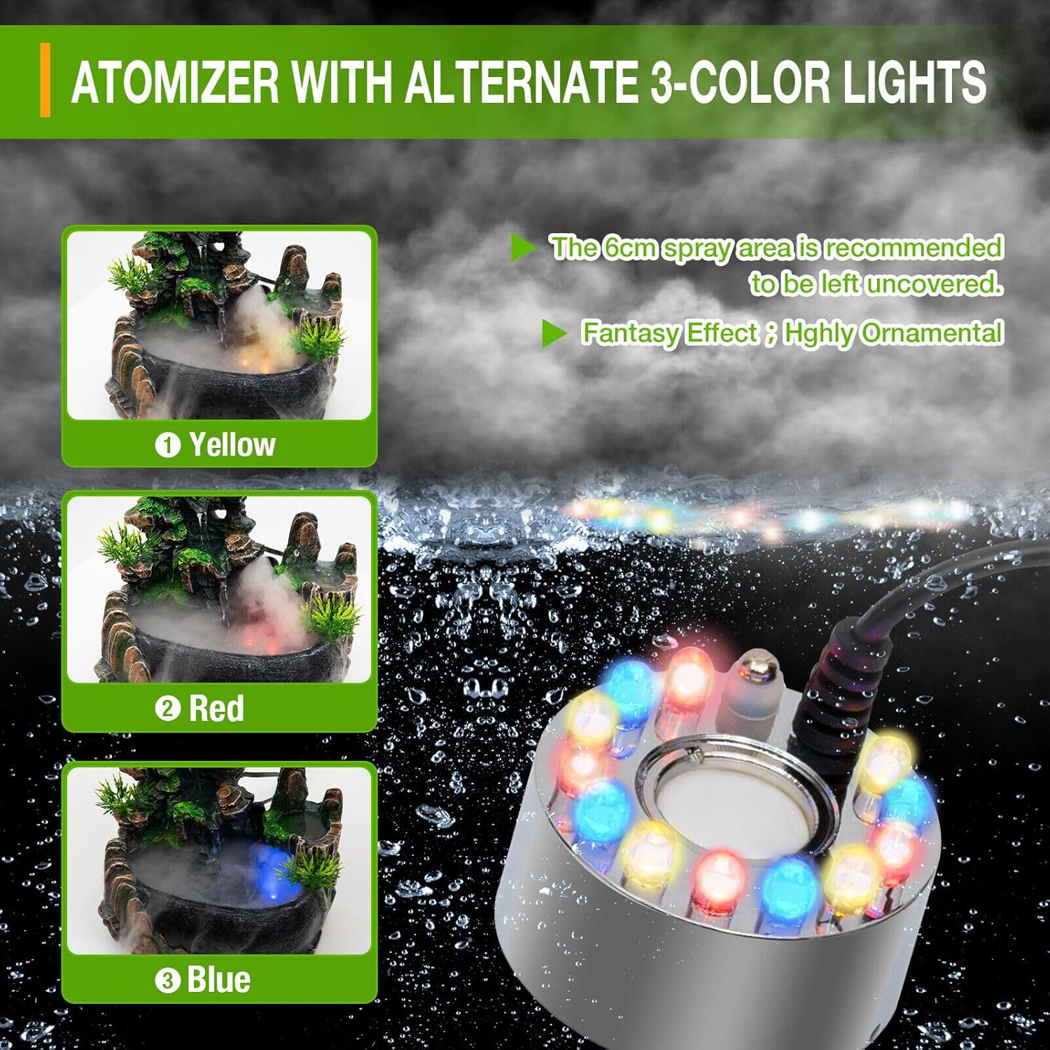 Ringmaster Tabletop Fountain Humidifier with LED Light