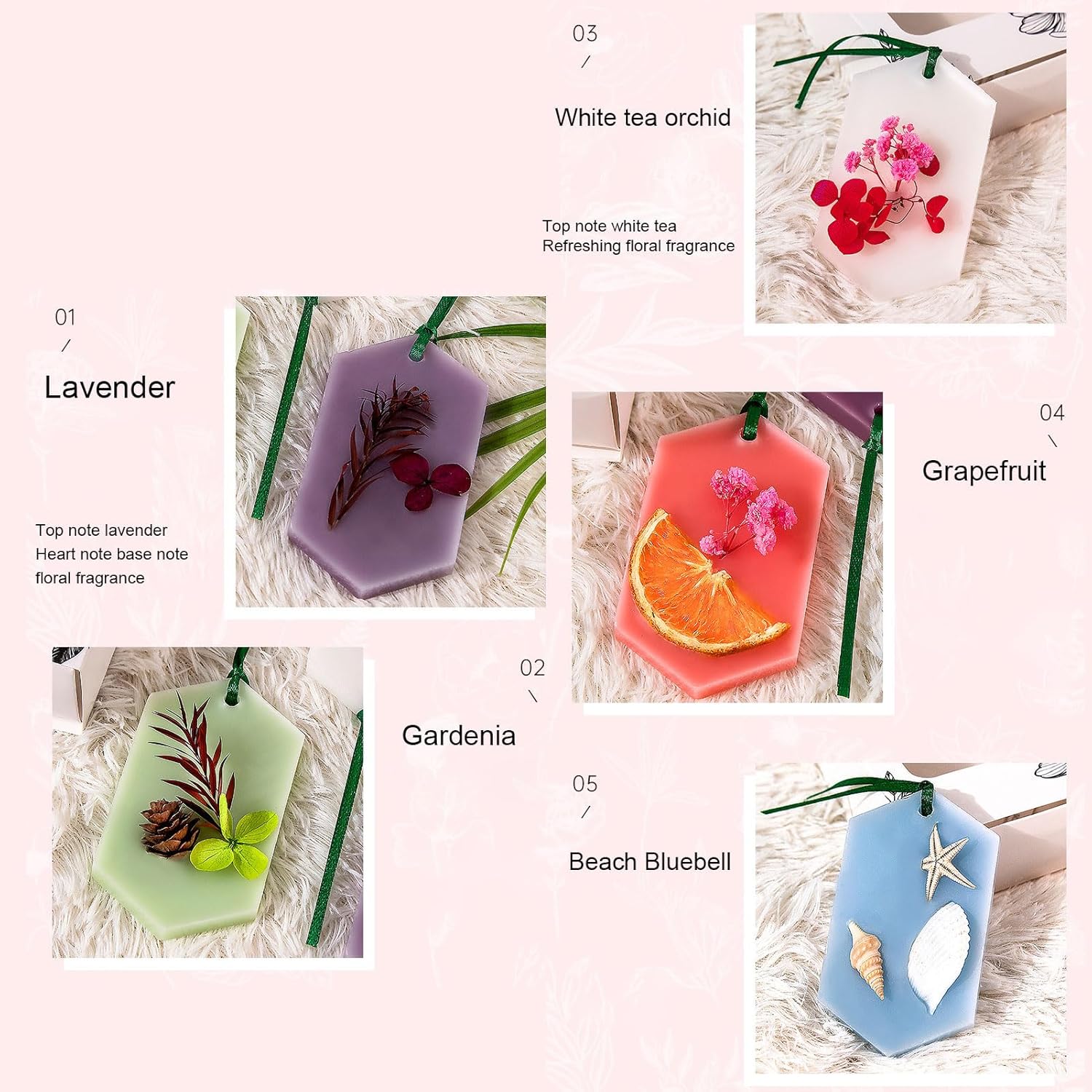 Sonew 5 Pack Floral Fruity Scented Wax Cubes