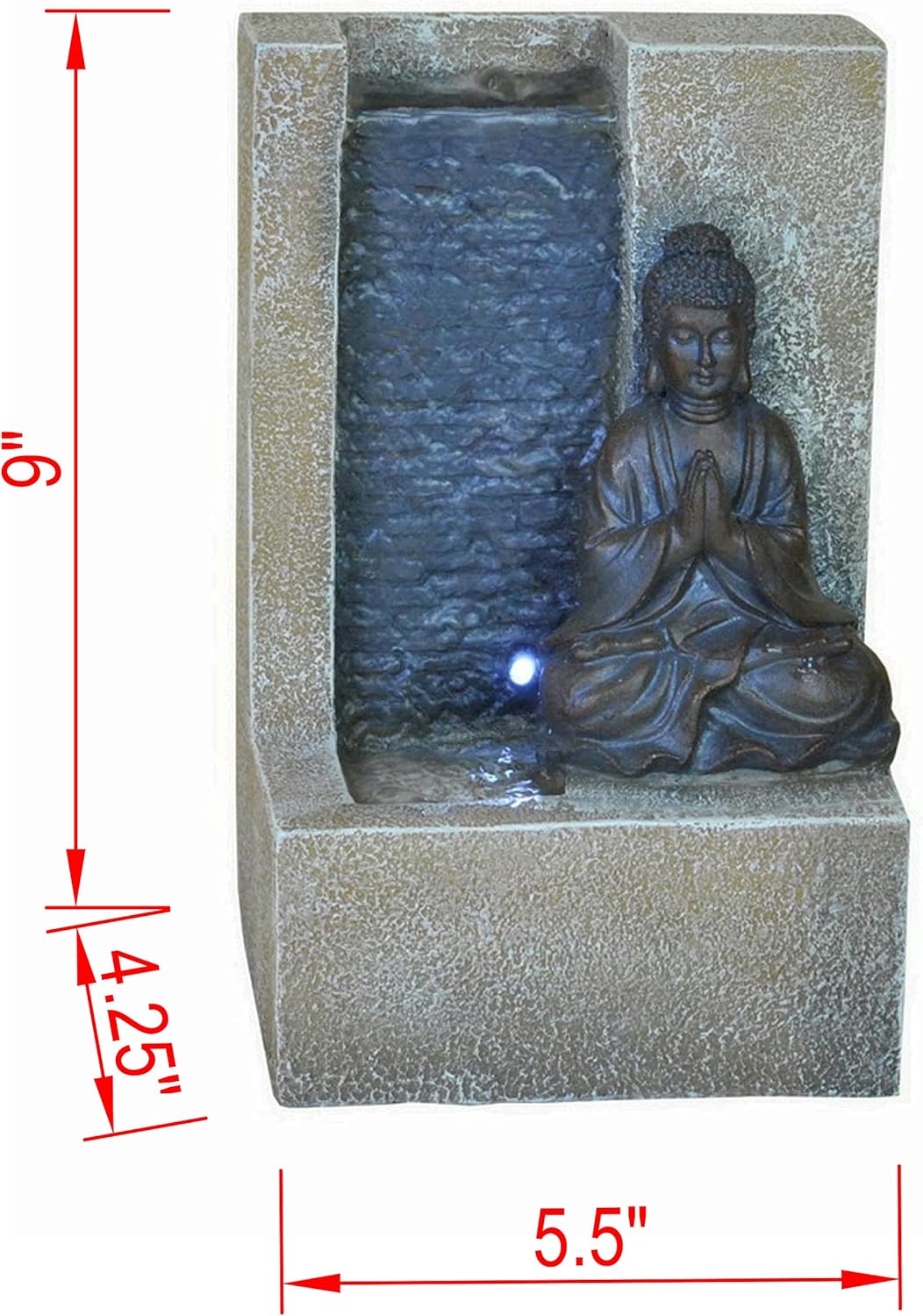 Indoor Buddha Tabletop Fountain with LED Light