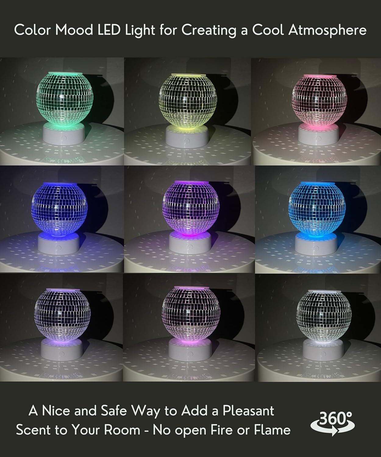 Disco Ball Wax Warmer with Color Changing Light
