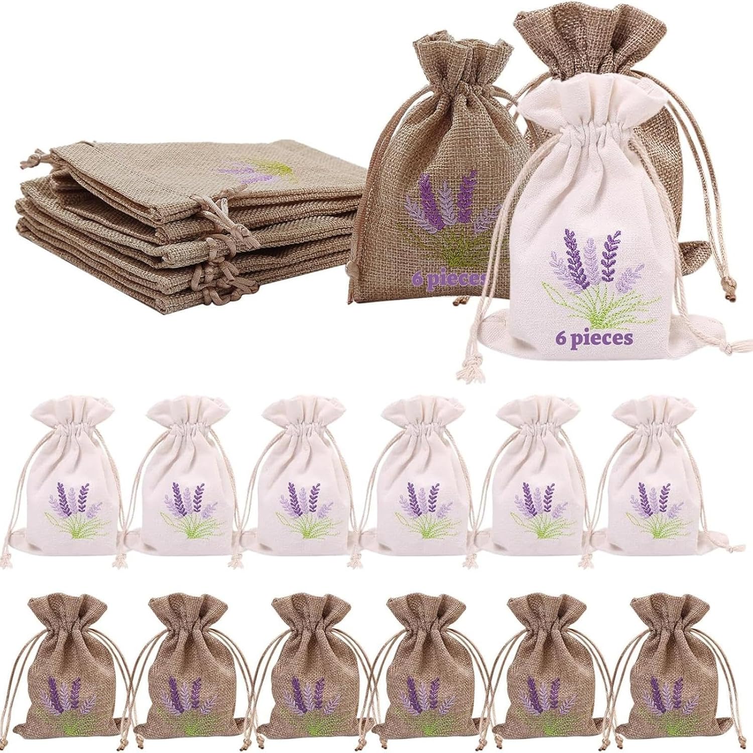 Generic Embroidered Lavender Sachets with Drawstring