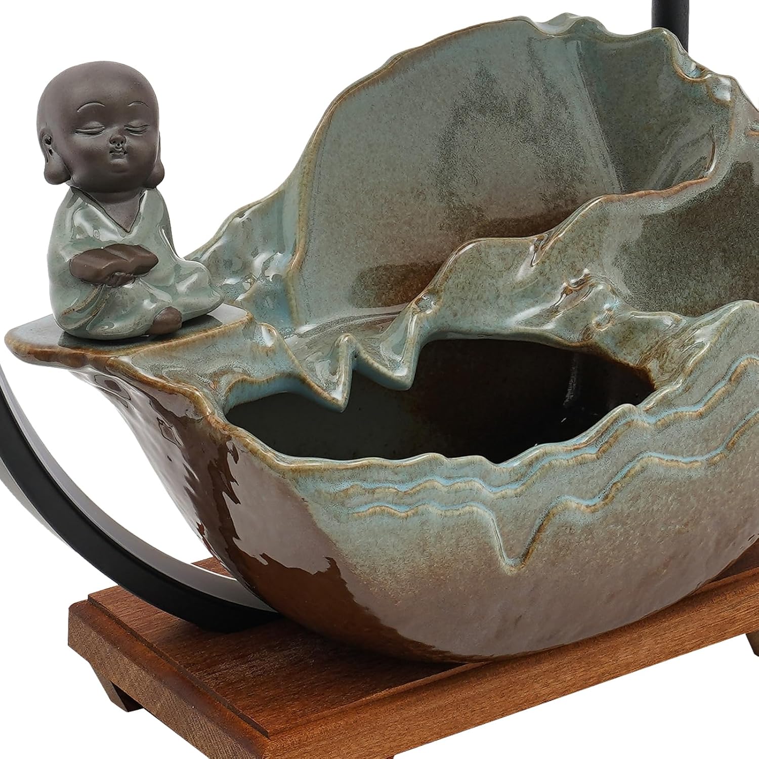 Little Monk Waterfall Indoor Fountain with LED Light and Mist