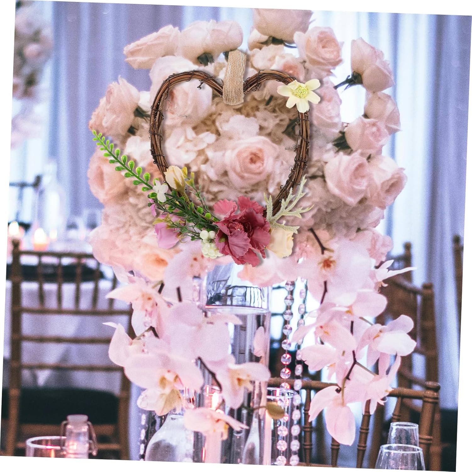 Ciieeo Heart Shaped Wreath Wedding Decor