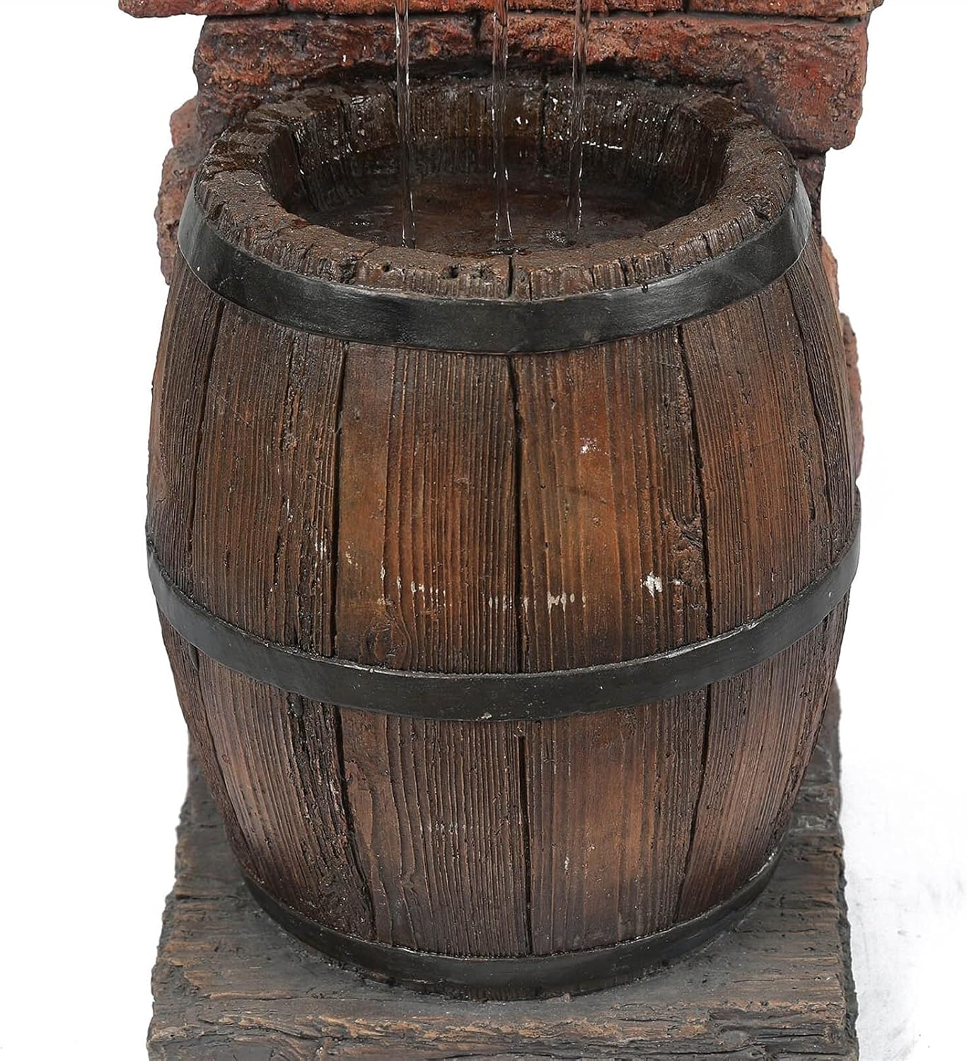 Rustic Tabletop Fountain with Resin Statue