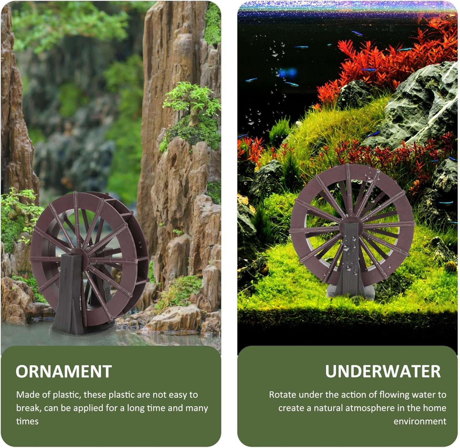 Luxshiny Mini Water Wheel - Decorative Indoor Fountain Accessory