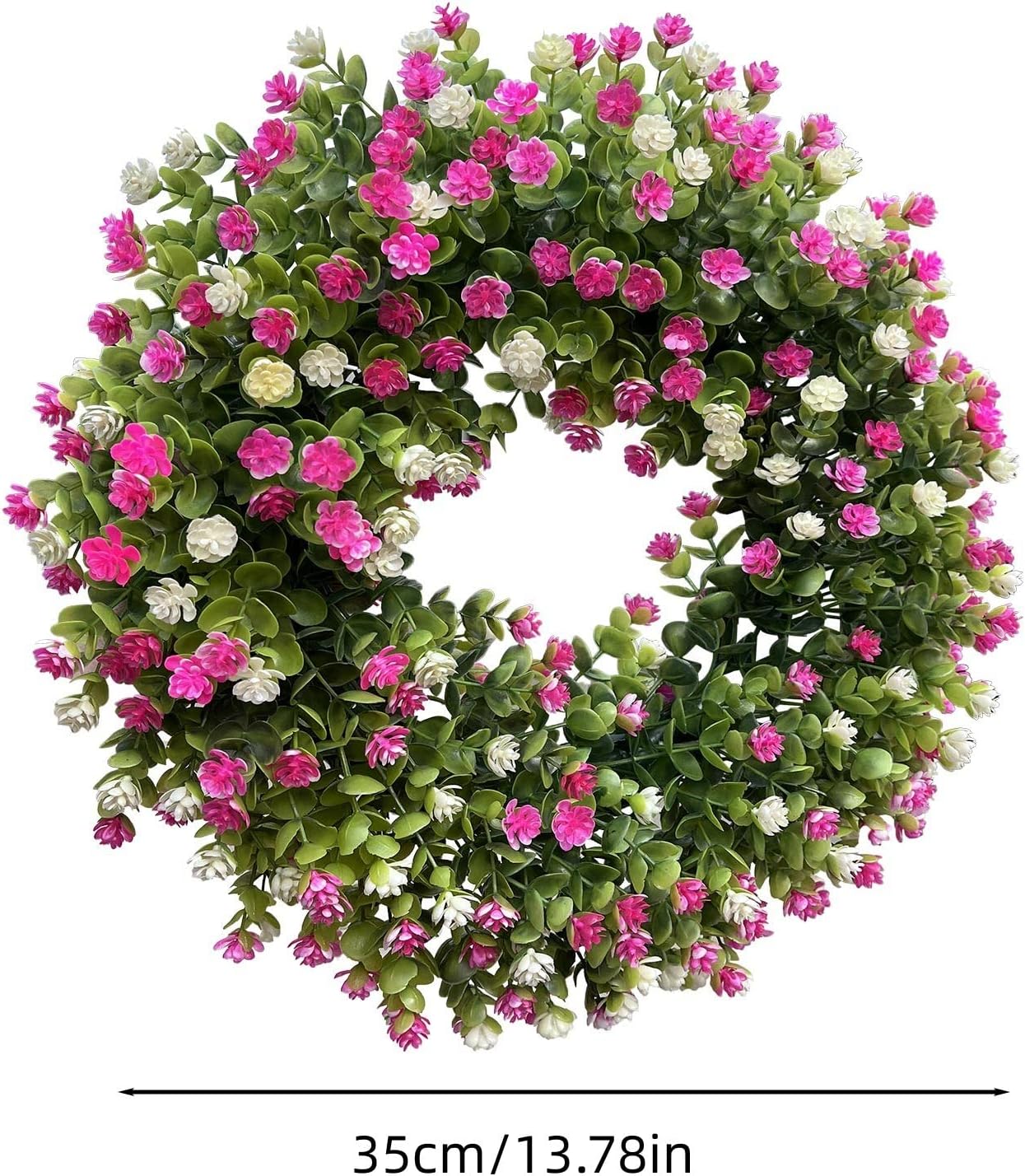 18-Inch Spring Festival White Wreath Door Hanging Decor