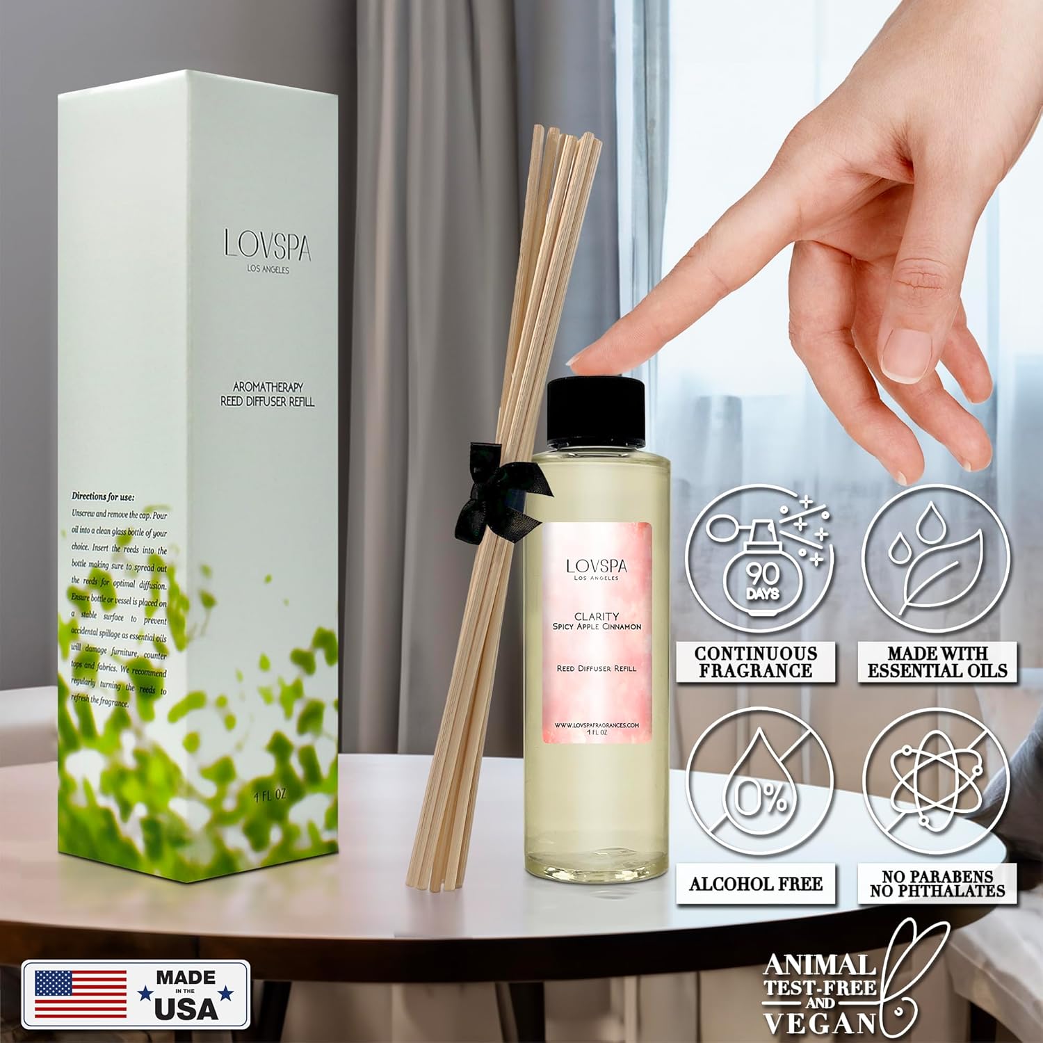 LOVSPA Clarity Spicy Apple Cinnamon Reed Diffuser Oil Refill 4 oz