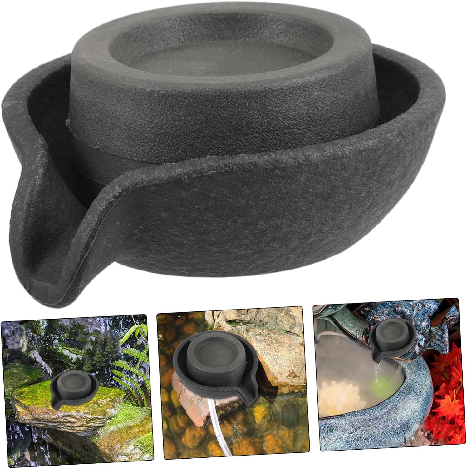 VICASKY Tabletop Fountain with Rotating Mill