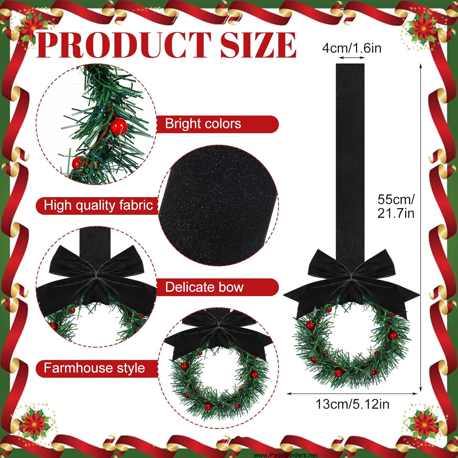 Retrowavy 12 Pcs Mini Christmas Wreath Decor