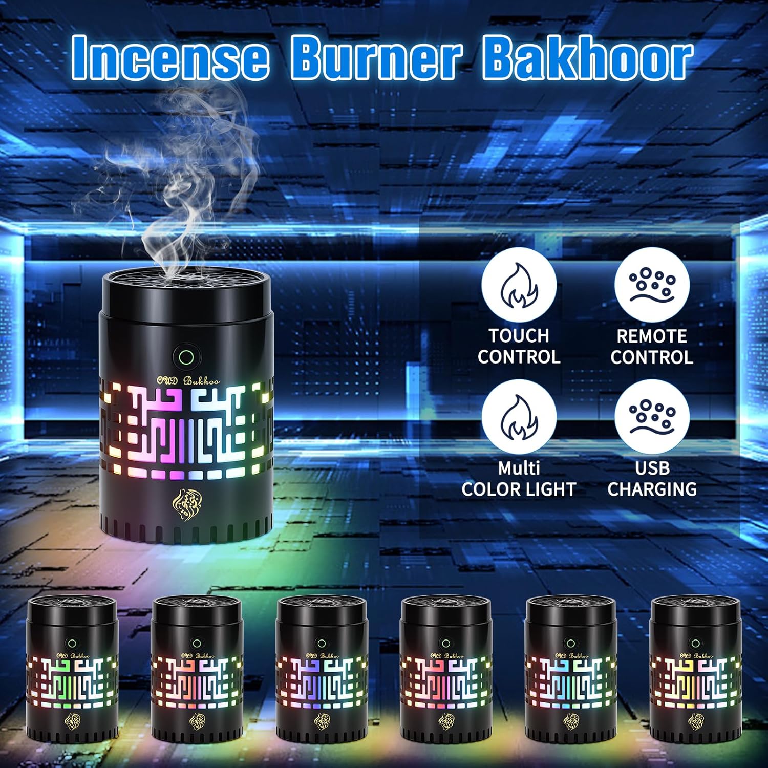 Portable Mini Incense Burner with Remote Control and USB Rechargeable