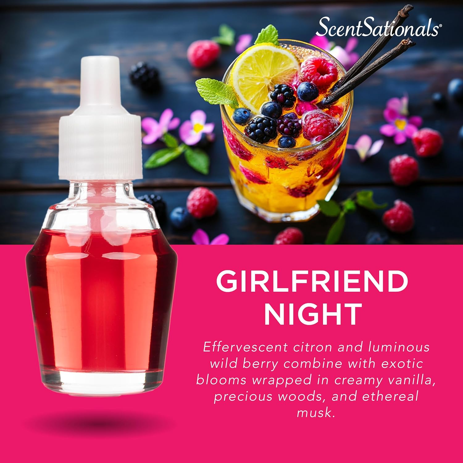 Scentsationals Fragrance Oil Plug In Refills 3-Pack - Girlfriend Night