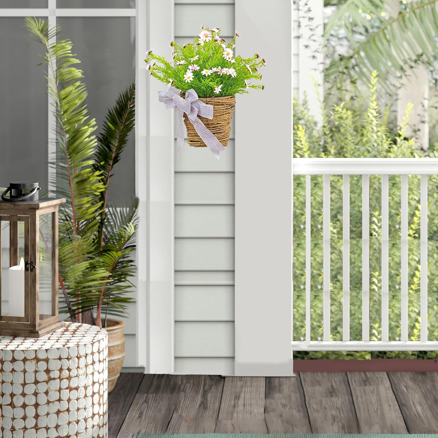 Artificial Flower Wreath Door Hanger Spring Decor