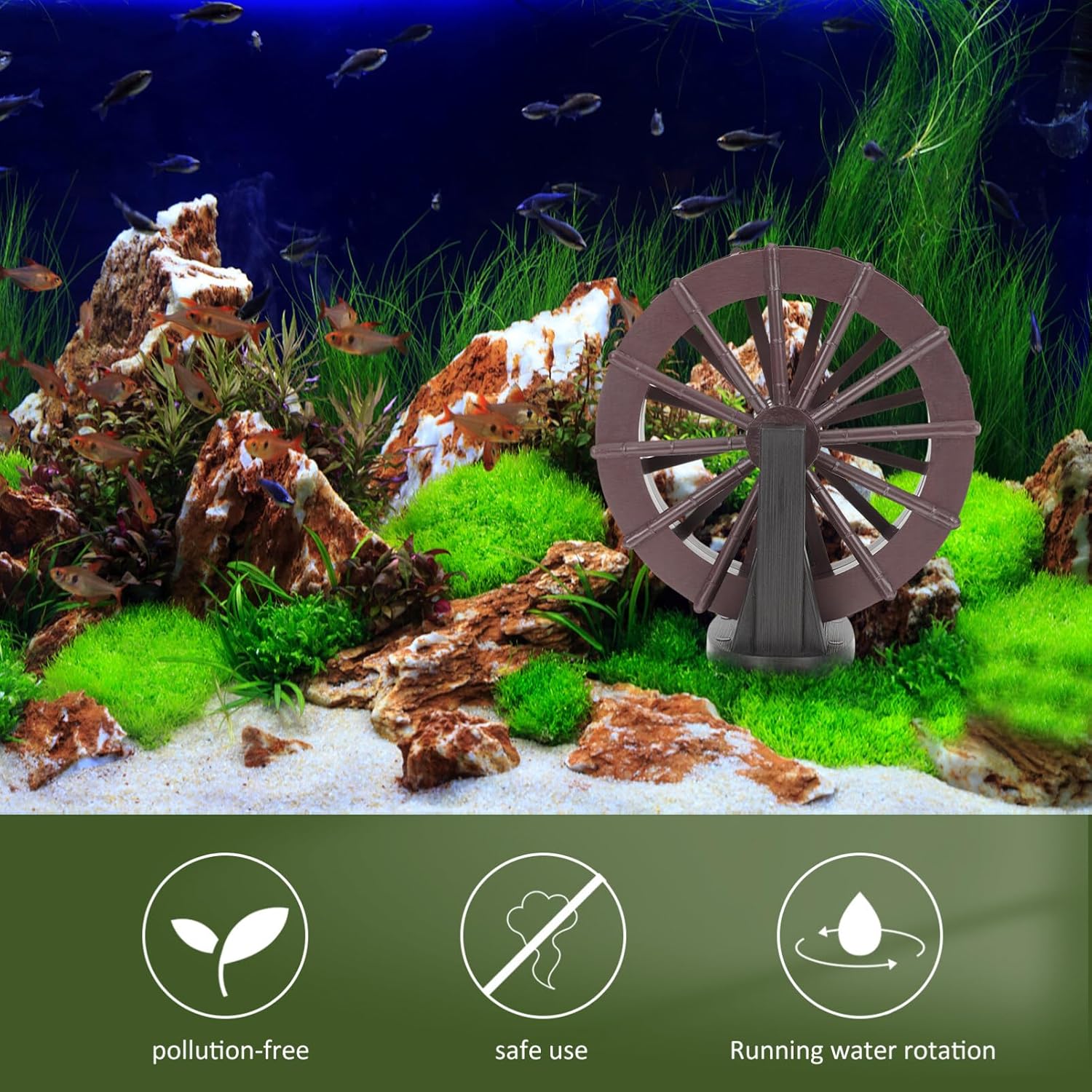 Luxshiny Mini Water Wheel - Decorative Indoor Fountain Accessory