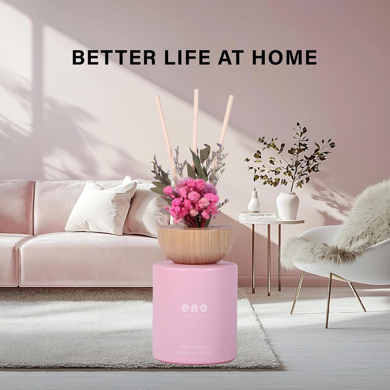 SOXCOMFY Reed Diffuser Set with Dried Flowers