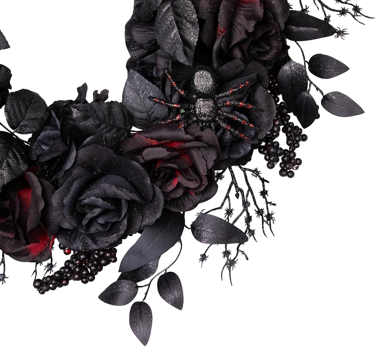 Northlight Halloween Spider Wreath 24 Inch Red Black