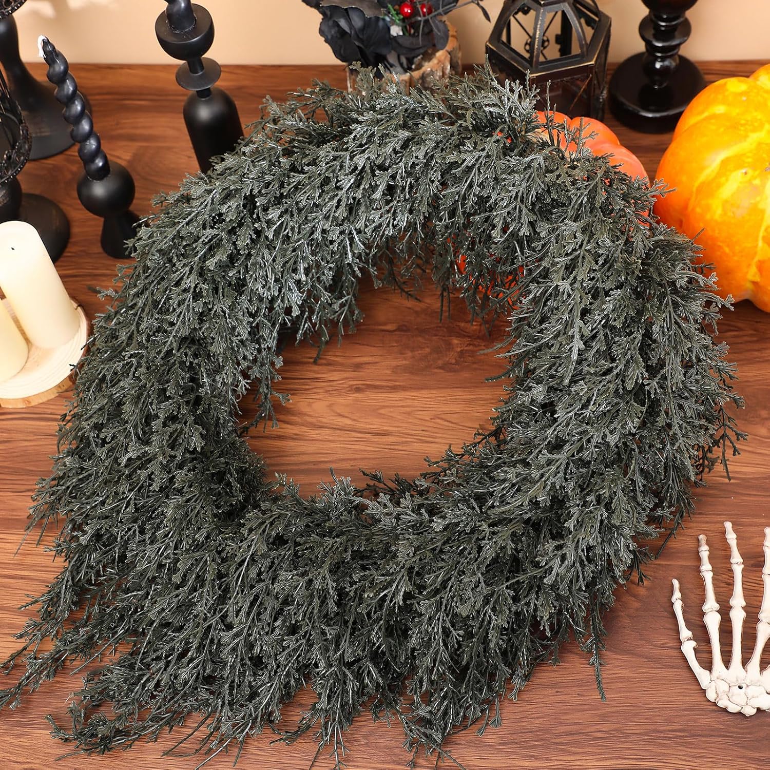 Yunlly Halloween Wreath for Front Door Decor
