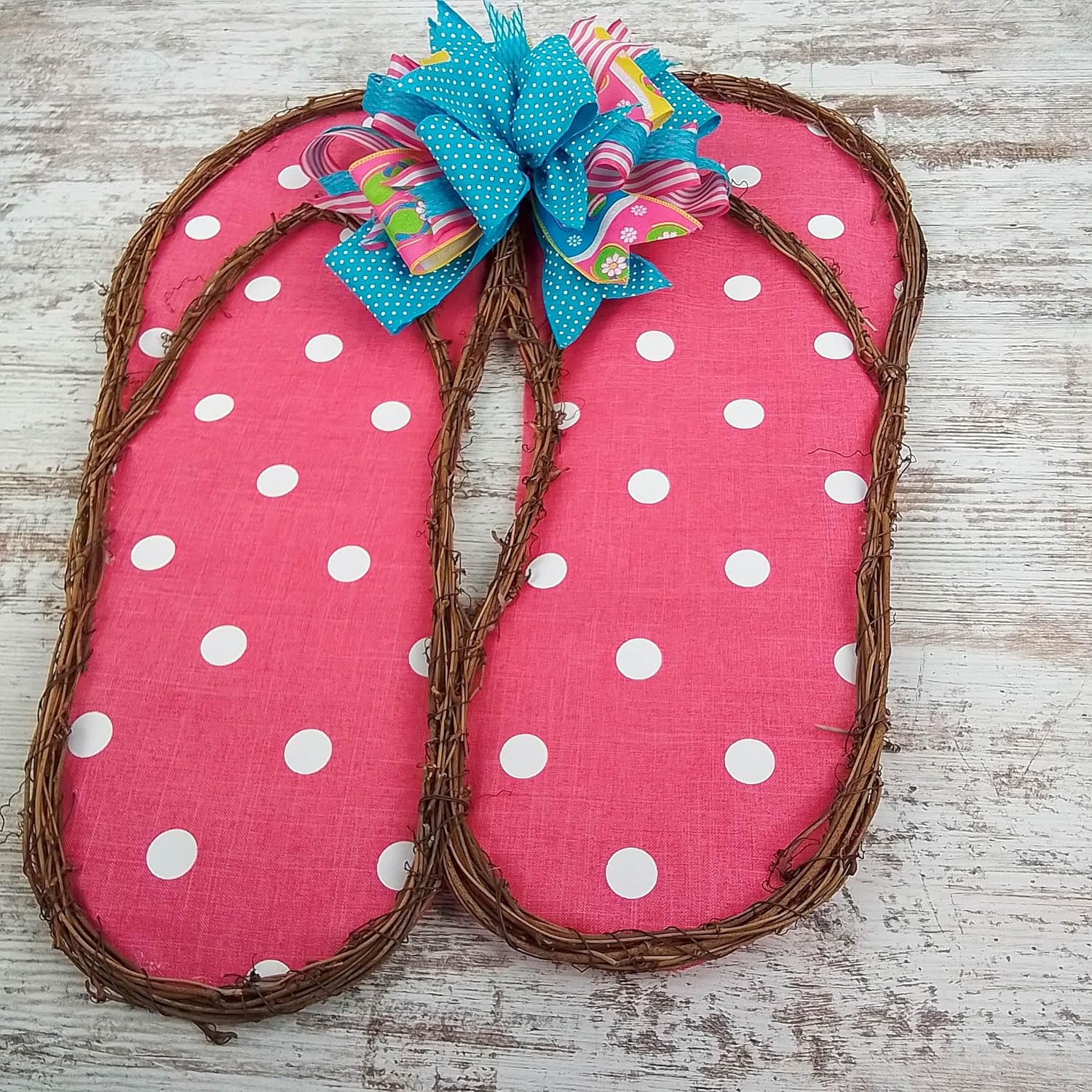 Spring Summer Flip Flop Wreath in Pink Fuschia