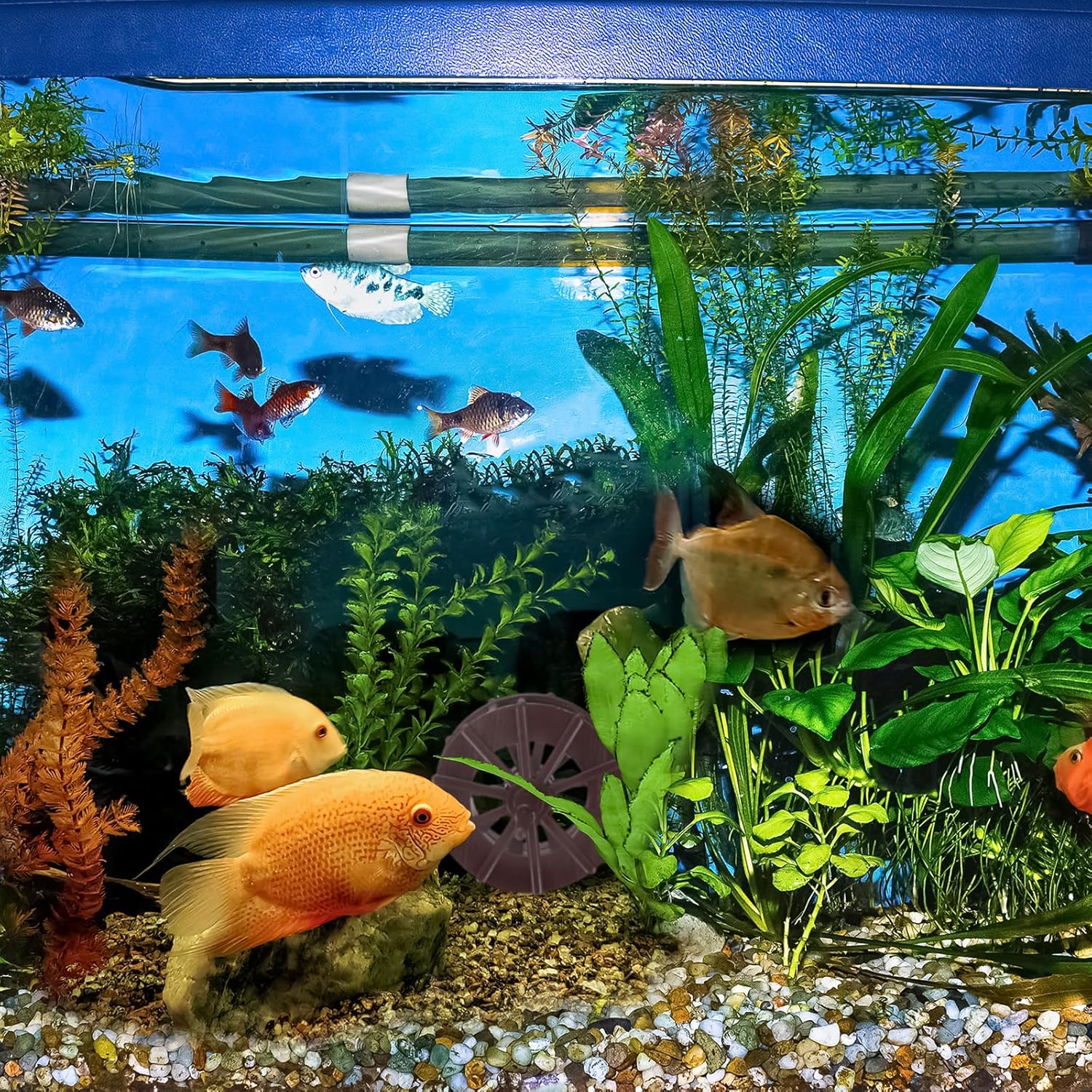 Uxcell 2 Pcs Fountain Water Wheel 43 Inch Desktop Fortune Statue Decor