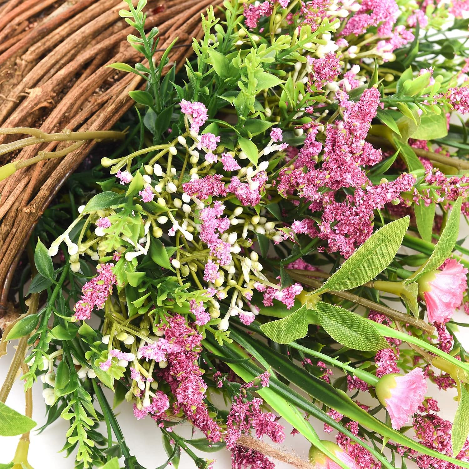 Pink Berry Wildflower Door Wreath Decor