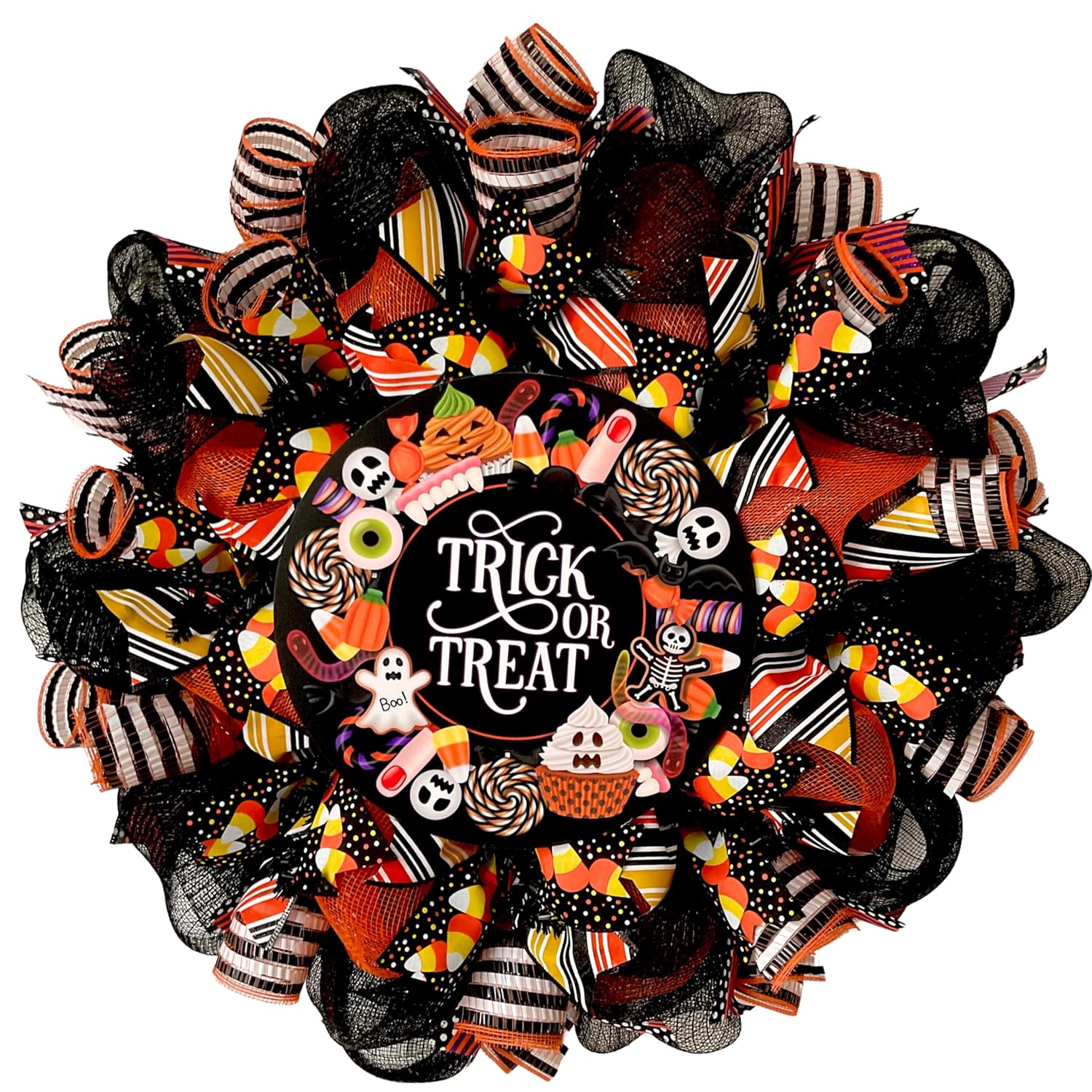 Trick Or Treat Halloween Wreath 24 or 28 Inch