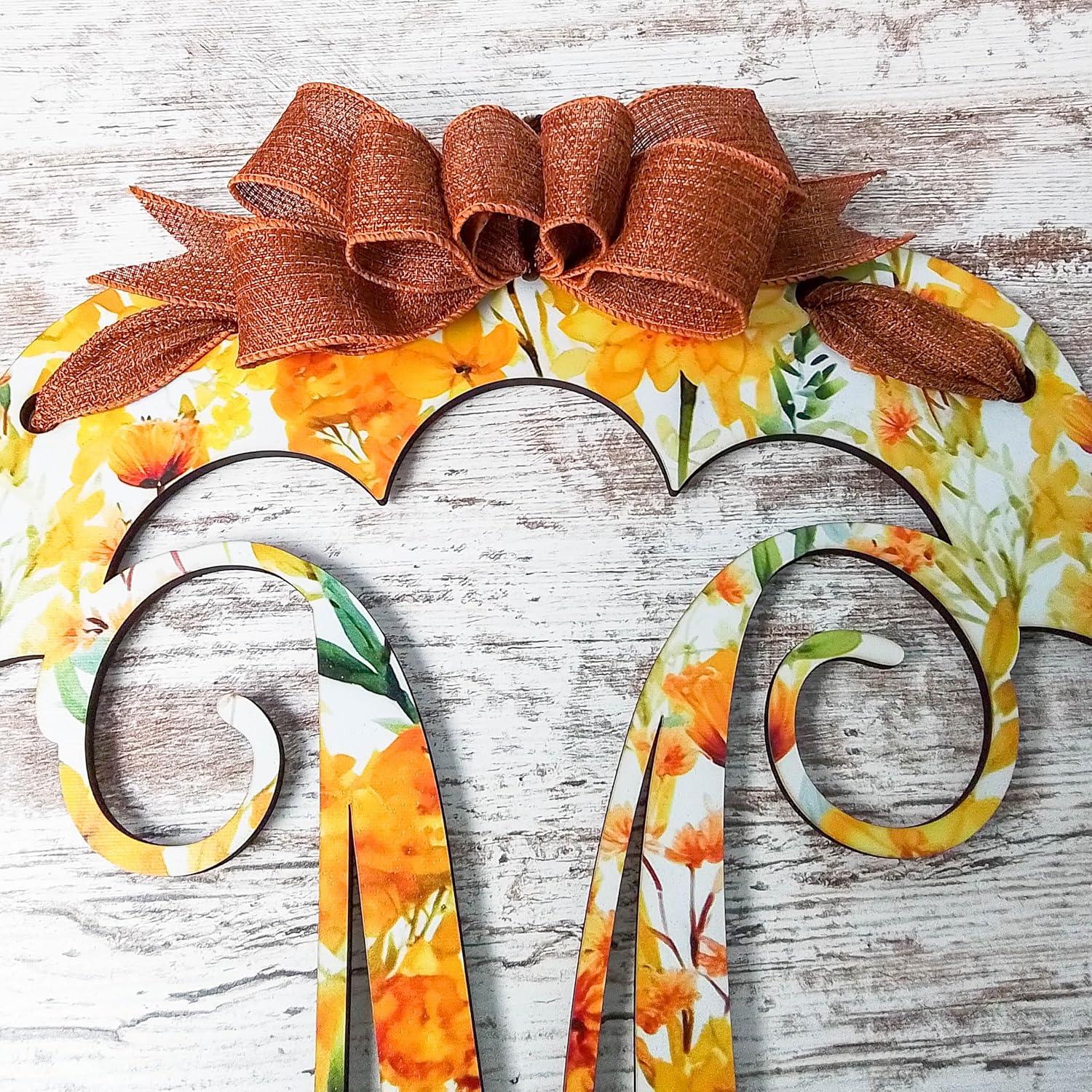 Initial Autumn Door Hanger Fall Wreath Monogrammed