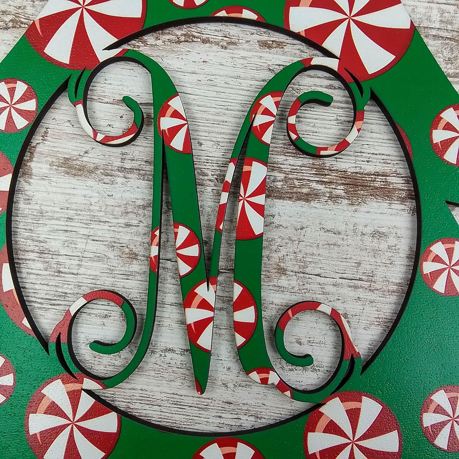 Christmas Tree Monogram Door Hanger with Bow