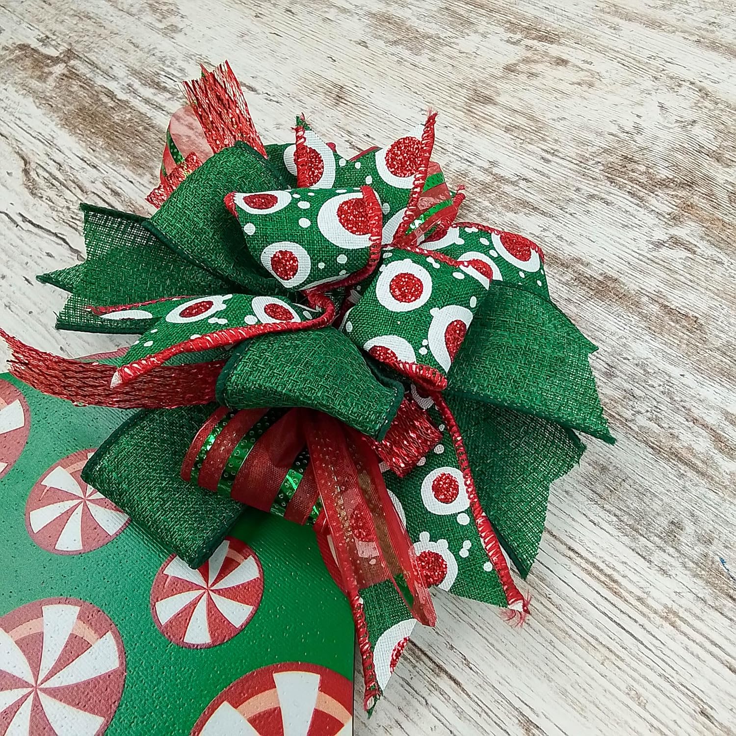Christmas Tree Monogram Door Hanger with Bow